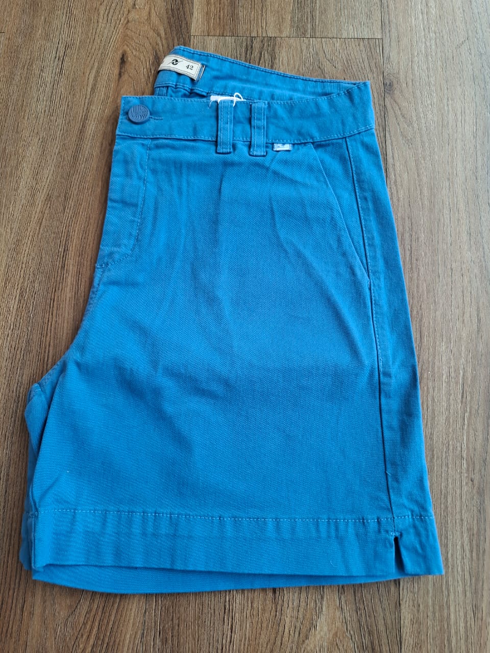 Bermuda meia coxa bolso faca azul - Zampers