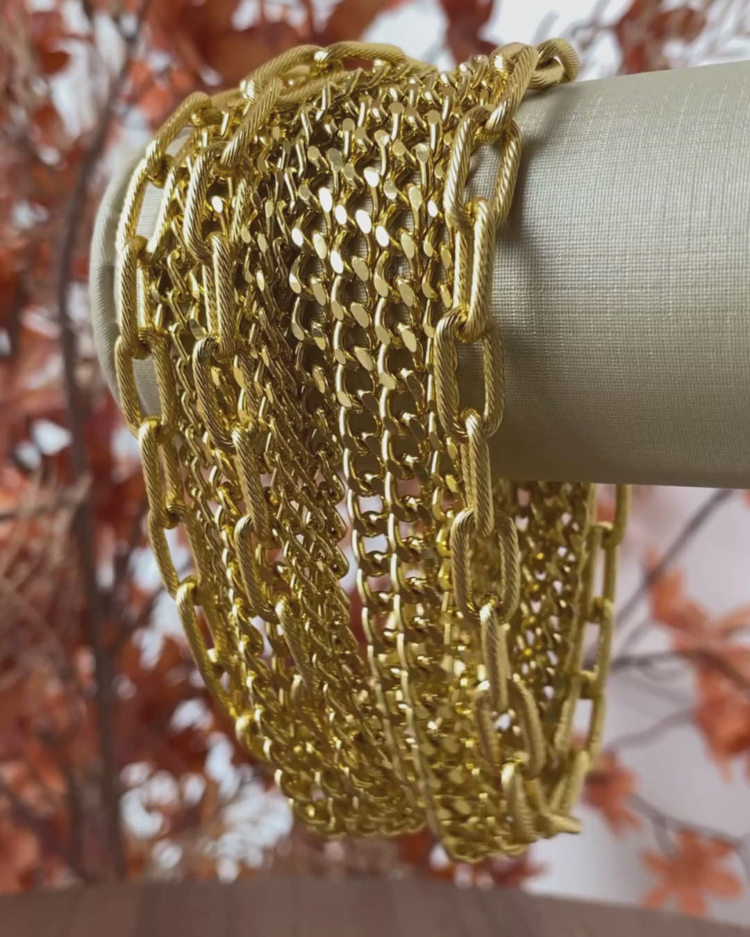 Pulseira corrente feche imã dourada